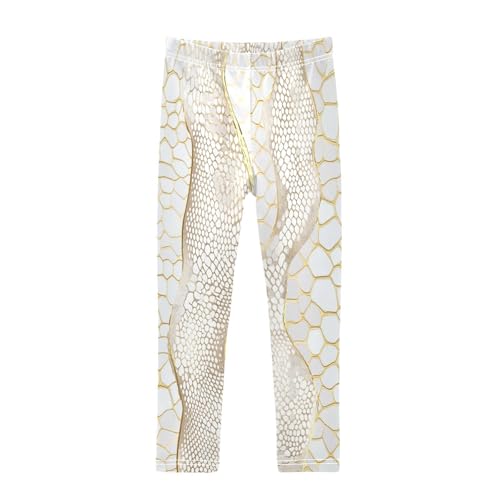 Snake Gold Skin Print Girls Casual Leggings for Kids Printed Long Pant Bottoms Stretch and Soft