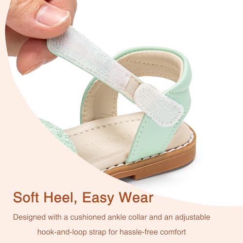 Image of Girls Dress Sandals Comfy Hook and Loop Summer Shoes for Toddlers