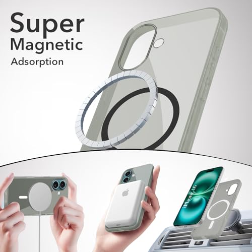 Image of Jkobi Lifetime Anti-Yellow MagSafe Compatible Clear Back Cover Case for Apple iPhone 16 (Sleek Hard Crystal | Shockproof and Camera Protection)