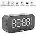 Produktbild Multifunktions-Bluetooth-Lautsprecher mit doppeltem Wecker, Mikrofon, Lautsprecher, Thermometer, Spiegel, FM-Radio, Radio, großes dimmbares Display, Subwoofer, Übergewicht Schwarz
