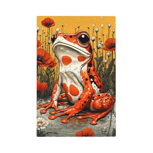 Decorative Light Switch Cover Plate Big Orange Frog Red Floral Wildflower 1 Gang No Device Single Blank Outlet Covers Wall Plate Cover Switchplate Electrical Faceplate