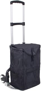 Aluminum Alloy Pull Rod Small Cart, Small Cart Portable Trolley Flatbed Truck Cargo Trolley Carrying Cart Universal Wheeled Cart Household Trolley Size 60 * 30Cm (Color : Black)