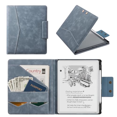 Image of CoBak Premium PU Leather Case for 11 inch Kindle Scribe 3rd Gen 2025, Kindle Scribe Colorsoft, TouchPad D10, Folio Cover with Pen Holder, Auto Sleep /Wake, Card Slots & File Folders, Not for Remarkable