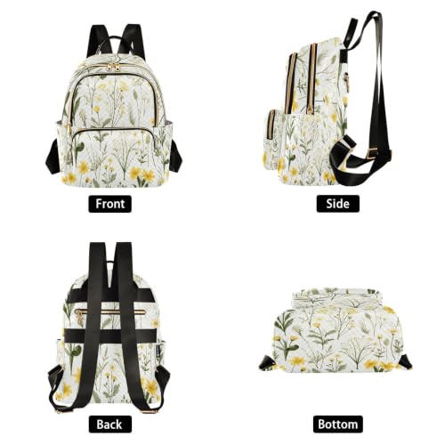 Mini sac à dos matelassé à motif de feuilles de fleurs ultra léger - 2