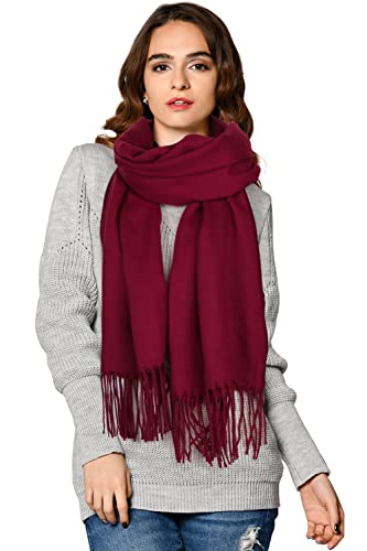 Landisun Scarf Burgundy Scarf Womens Scarf Shawl Soft Long Cashmere Feel Pashmina Wraps Scarf
