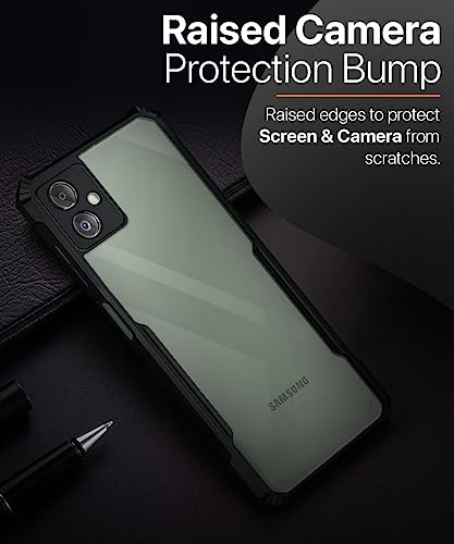 Image of WOW IMAGINE Shock Proof Clear Protective Back Case for Samsung Galaxy F14 5G - AirEDGE Technology | 360 Degree Camera Protection | Transparent Hybrid Back Case Mobile Cover - Earthy Black