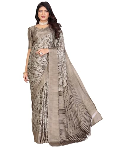 Image of Yashika Women's Tussar Silk Printed Saree With Blouse Material |saree for Women | saree collection 2025 | New Sari | Saree