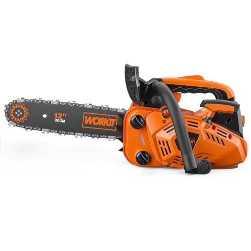 WORKIT 25.4CC Gas Powered Chainsaw, 12-Inch Top Handle Gas Chainsaw