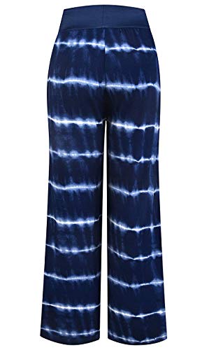 Image of Elsofer Women's Comfy Lounge Pants Soft Floral Pajama Pants Loose Drawstring Wide Leg Palazzo Pants for Sleep, Casual Wear