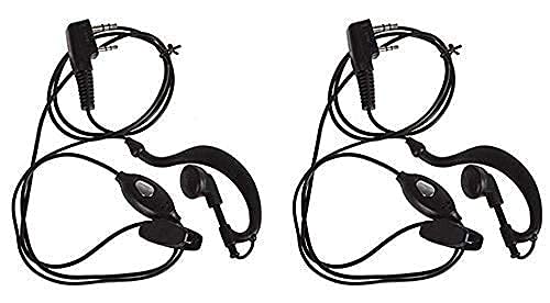 G-Shape Earphone Mic Headset for Walkie Talkie 2-Pin, 1 Pair | Two Way Radio Compatible, PTT Inline Mic, Ear Hook Design, Wired Earpiece, Clip-On Cable-image-40