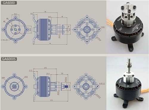 Miniatura 5 de DUALSKY GA6000.S V2 motor sin escobillas de alta potencia modelo avión de ala fija para avión de gasolina de 55-60cc (GA60008 (180kv))