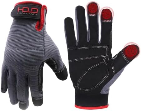 HANDLANDY Work Gloves for Men & Women, Utility Mechanic Working G...