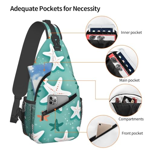 Bolso bandolera Sling con diseño de estrella de mar miniatura 4