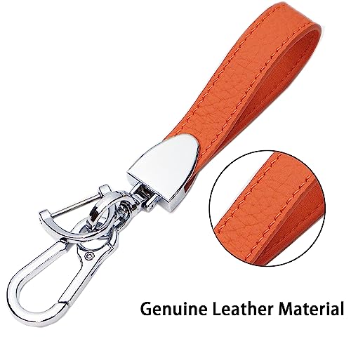 Image of Genuine Leather Car Keychain, Universal Heavy Duty Key Fob Keychain, Car Keychains Holder for Women and Men