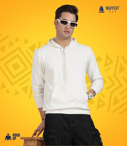 Image of Cotton Hoodies for Men | Pullover | Winter Wear | Hoodie | Hooded Sweatshirt | Kangaroo Pockets Hoodie|Regular Fit |Size S- 2XL