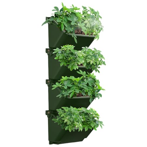 Jardinière verticale plastique empilable 4 pièces NIDONE pot mural 350ML - 2