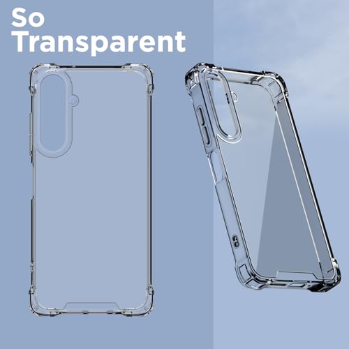 Image of Amazon Basics Back Cover for Samsung Galaxy A16 5G PC + TPU Clear Transparent Raised Edges Shockproof Protective Phone Bumper Case(Transparent)