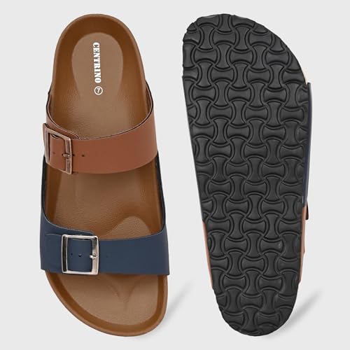 Image of Centrino Men's Berkin-Style Slip-On Sandals | Open Toe Design | Soft PU Footbed | Lightweight & Comfortable | Arch Support | On-Grip Sole | Casual Outdoor Wear (9209)