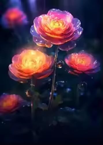 Affiche fleurs pluvieuses rose pour une déco salon cocooning - 2