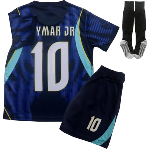 Befogcv #10 Kids Soccer Jersey Shirts Football Futbol Socks Set Youth Sizes (Blue 30 (12-13 Years Old))
