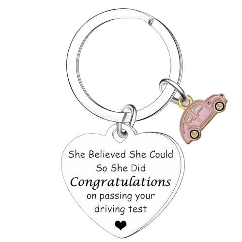 Passed Driving Test Gifts for Women New Driver Gifts for Women Girls Congratulations Gifts Drive Safe Keyring for Daughter Niece Sister Girlfriend Wife Graduation Present Valentines Day Gifts for Her
