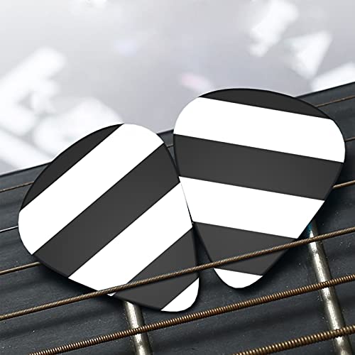 Lot de 12 médiators à rayures noires et blanches dans une boîte pour ukulélé guitare électrique basse - Les Beatles, Paul McCartney, John Lennon, RIngo Starr, George Harrison Lot de 12 médiators à rayures noires et blanches dans une boîte pour ukulélé guitare électrique basse – Image 8
