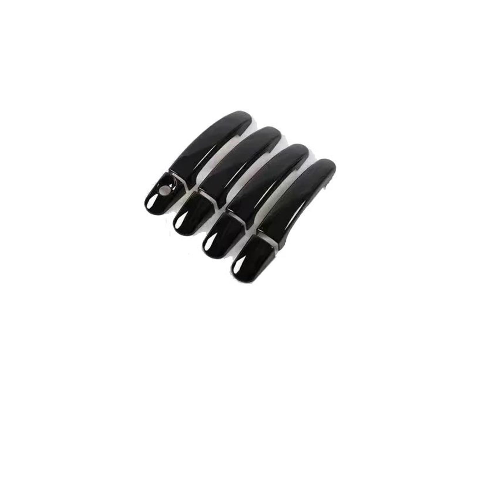 Lzbzhb Metallic Blcak 4Pcs Car Exterior Outsidedoor Handle For Opel For Corsa D For Vauxhall For S07 2007~2014 Chrome Car Door Handle Cover Trim Set Chromium Exterior Parts(Metallic Blcak 4Pcs)