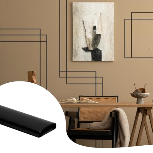 26.2 Ft Peel and Stick Wall Molding Trim, Matte Black Self Adhesive Flexible Trim for Wall, Edges, Borders, Window Frames, Backsplash Tiles, Baseboard & More (W:0.4", T:0.1")