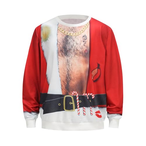Populus Ugly Sweatshirt Costume Men Novelty 3D Long Sleeve Shirt For Party | Soft Breathable Stretch Fabric, Playful Christmas Graphic, Machine Washable, For Holiday Parties, Family Photos, And Gifts 1 Populus Ugly Sweatshirt Costume Men Novelty 3D Long Sleeve Shirt For Party | Soft Breathable Stretch Fabric, Playful Christmas Graphic, Machine Washable, For Holiday Parties, Family Photos, And Gifts