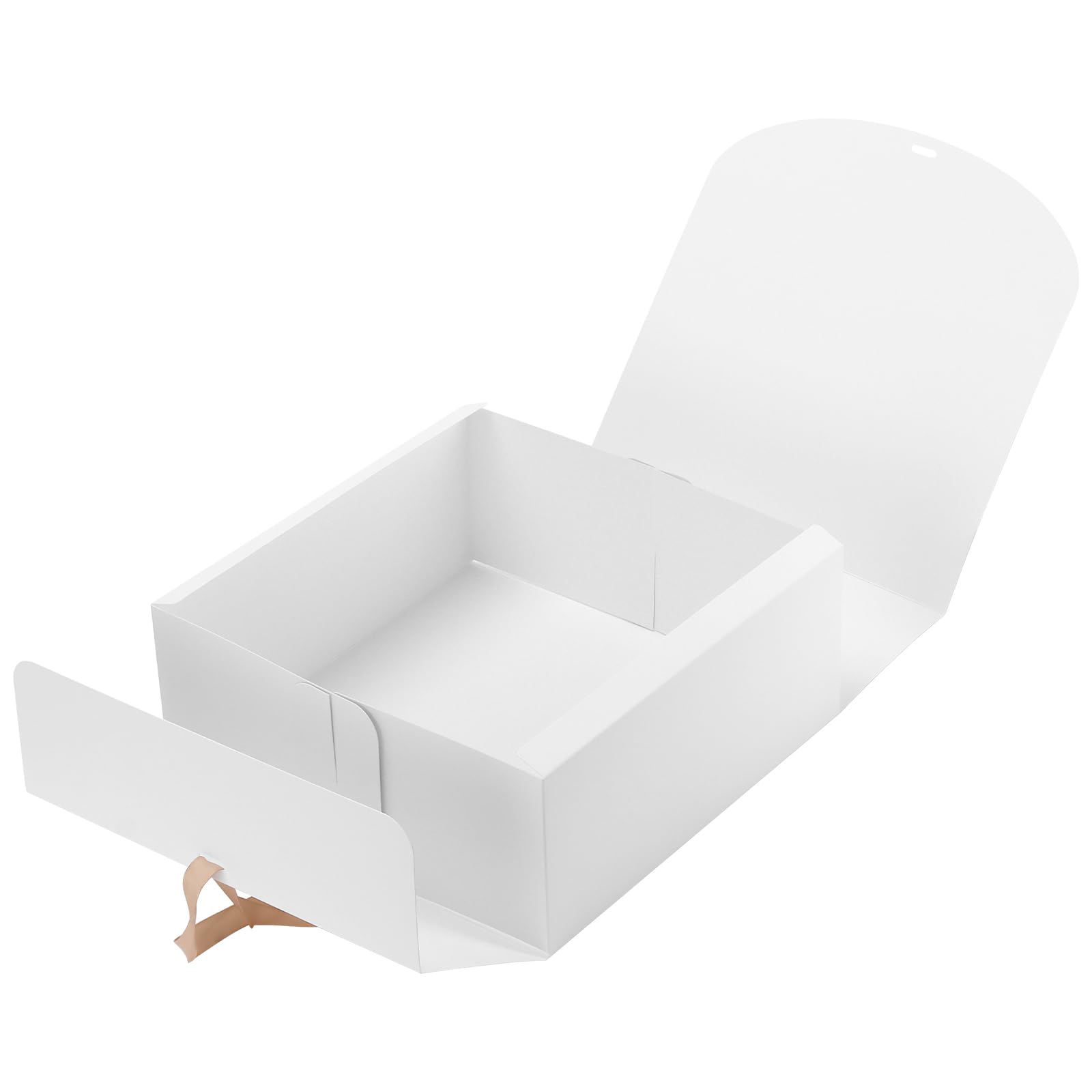 HEIHAK Lot de 10 boîtes cadeaux blanches extra larges avec couvercles 30 x 30 x 13 cm – Boîtes pour demande en demoiselle d'honneur pour Noël, mariage, remise de diplôme, anniversaire