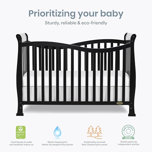 Image of Dream On Me Violet 7 in 1 Convertible Life Style Crib, Black
