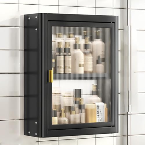2-4 Layer Bathroom Medicine Cabinet Cosmetic Storage Locker Over The Toilet Storage Cabinet with 2 Acrylic Door 2/3/4 Tier Floating Cabinet Display Stand K(Size:40 * 14 * 51cm/1
