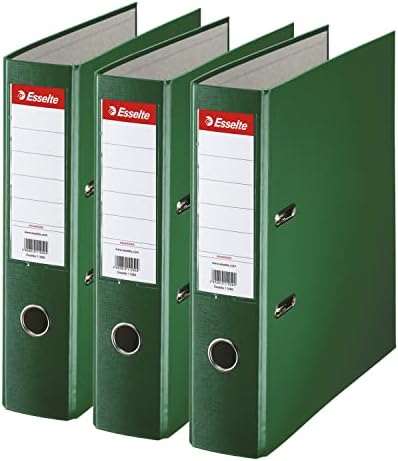 Esselte, A4 Lever Arch File, 550 Sheets Capacity, PP, Plastic Cover, File Folder, Document Organisation, Black, 624294, Pack Of 3