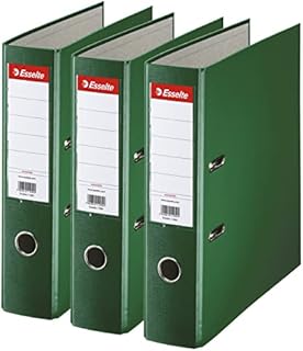 Esselte, A4 Lever Arch File, 550 Sheets Capacity, PP, Plastic Cover, File Folder, Document Organisation, Black, 624294, Pack Of 3