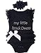 MOMBEBE COSLAND Body Neonata Bambino Bambina Pizzo Tutu Vestito con Fascia (Nero, 6-12 Mesi)