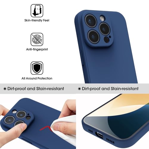 Andwing For iPhone 15 Pro Case,Silicone Case Soft Ultra For iPhone 15 Pro Phone Case Slim Protective Shockproof Cover Scratch-Resistant Microfiber Lining - Image 3