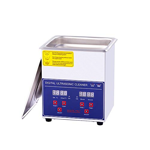 Ultrasonic Cleaner 2L, with Digital Timer&Heater for Jewelry Glasses Watch Dentures Small Parts Circuit Board Dental Instrument, Industrial Commercial Ultrasound Cleaning Machine 110V