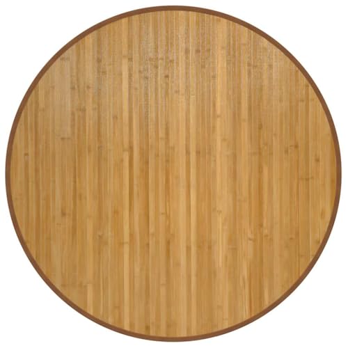 vidaXL Tapis Rond Naturel 100 cm Bambou, Tapis de Salon, Tapis de Cuisine, Tapis Rond, Tapis de Chambre à Coucher, Tapis de Salle de Bain