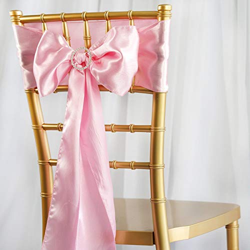 Tiger Chef 12-Pack Pink 12 X 108 Inches Long Satin Table Runner For Wedding, Table Runners Fit Rectangle And Round Table Decorations For Birthday Parties, Banquets, Graduations, Engagements #TOP2