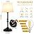 GGOYING Rechargeable Cordless LED Table Lamps Set of 2, Dimmable Desk Lamps with 4 Brightness Levels, Portable White Fabric Shades for Nightstands, Dining Tables, and Patios (Black)