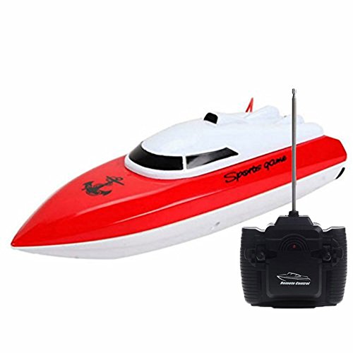 SZJJX RC Boat Remote Control Racing Boat High Speed Electric 4 Channels for Pools, Lakes and Outdoor Adventure JX802 Red