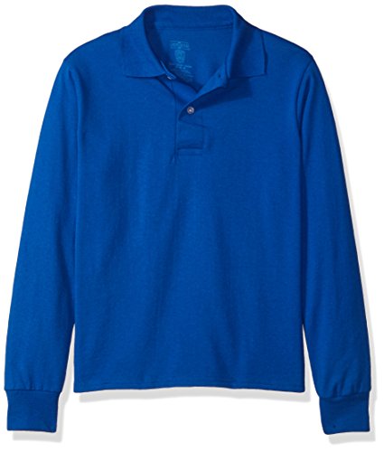 Jerzees Boys' Big Spot Shield Long Sleeve Polo Sport Shirt