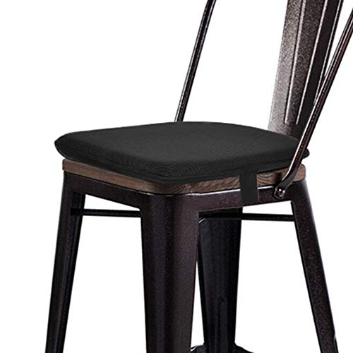 baibu Metal Dining Chair Cushion, Breathable Metal Kitchen Chair Pad with Ties Metal Stackable Chair Seat Cushions - One Pad Only (Mesh-Black, 14x14x1.5in)