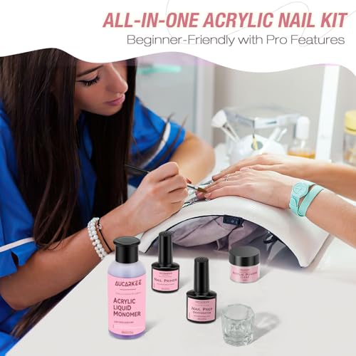 Kit profesional uñas acrílicas polvo y líquido transparente miniatura 6