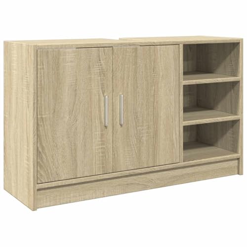 vidaXL Armoire d'évier chêne Sonoma 90x29x55 cm Bois d'ingénierie, Armoire de Salle de Bain,...