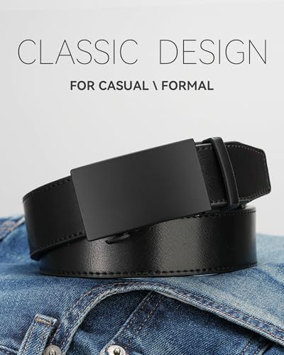 Image of MILORDE Men's Leather Ratchet Belt - 35mm - Customizable Fit