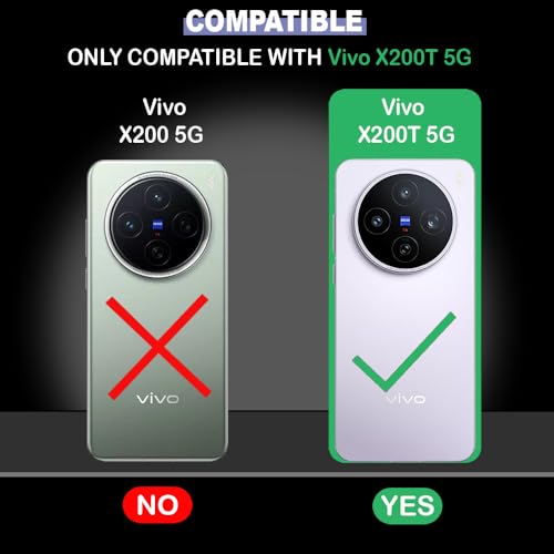 Image of Back Cover Vivo X200T 5G / X200s 5G| MagFit Ring Design (Non-Magnetic) | Shockproof Case | Anti-Slip Grip | Raised Camera Edges | Slim Protective Case for Vivo X200T 5G / X200s 5G(Matte Black)