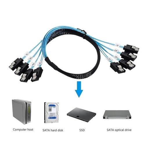 Cable adaptador SATA 4.0 con conectores 7p hembra 50cm miniatura 2