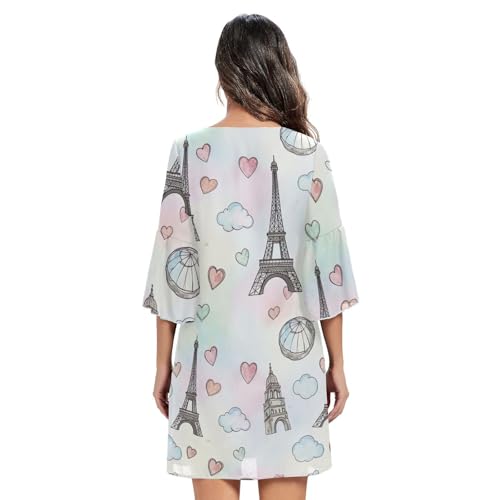 Robe de plage hawaïenne pastel aux manches 3/4 fluides et légères - 4