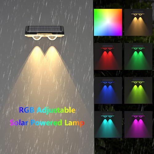 Apliques de pared exterior solar IP65 impermeables con iluminación decorativa RGB para terraza 2